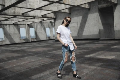 Простая и нестандартная Дизайнерская Женская Повседневная летняя футболка с