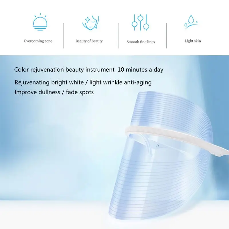 

3 color Light Therapy Facial Mask Anti Acne Wrinkle Facial Machine Device Skin Rejuvenation Moisturizing LED Mask Beauty