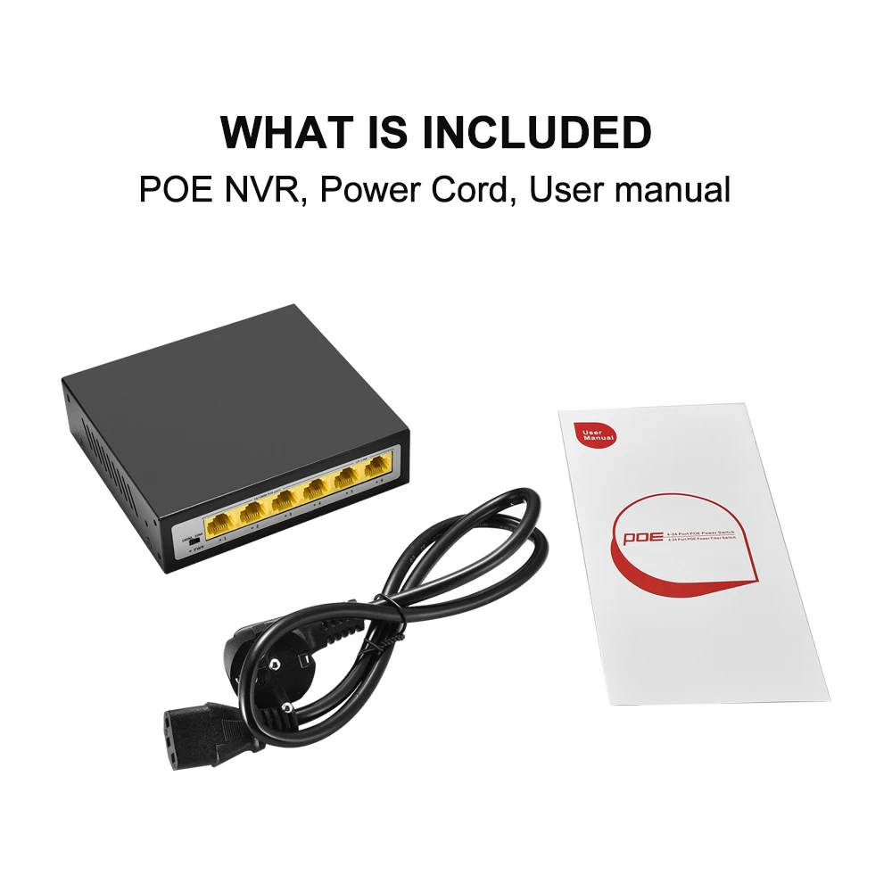 CCTV PoE сети выключатель 4-Порты и разъёмы 10/100 м концентратор Мощность Over Ethernet PoE оптический Трансмиссия 15 Вт для IP Камера Системы сетевой коммутатор
