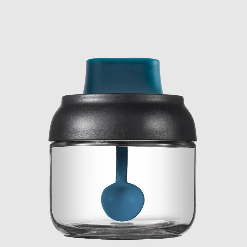 

Kitchen Seasoning Jar, Glass Seasoning Box, Spoon And Lid Integrated Storage Jar, Salt Sugar Bottle Set, Oil Bottle