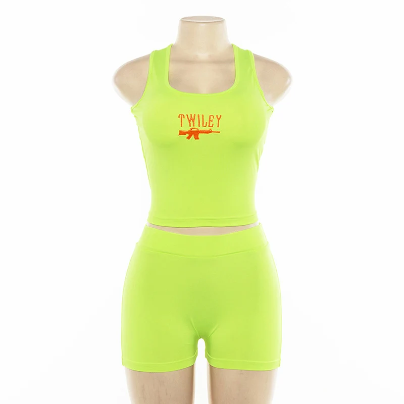 Комплекты спортивной одежды с вышивкой пикантные шорты надписью розово красные