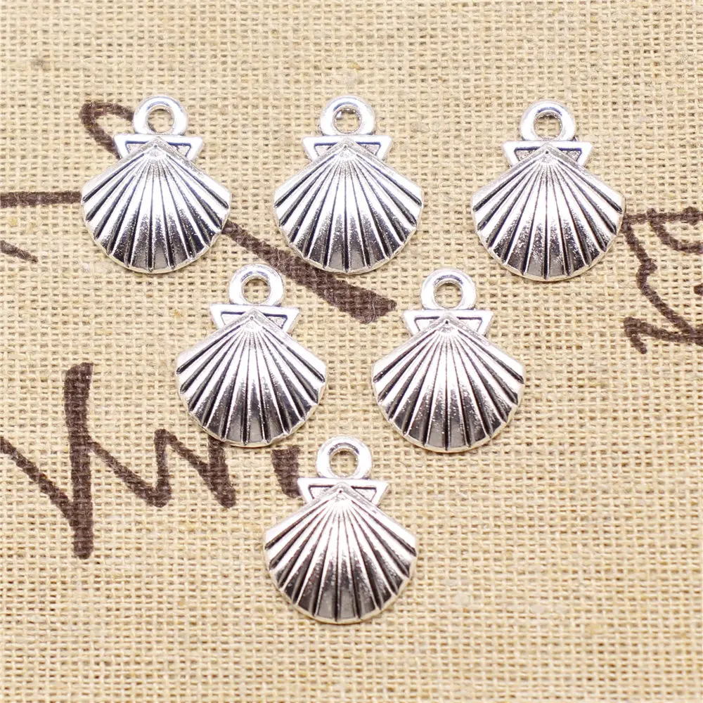 

Charm For Making Jewelry Pendants Antique Silver Color Shell 17x14mm 10pcs