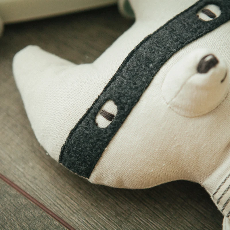 Хлопчатобумажная льняная набивная маска енота с глазами ручной работы мягкая