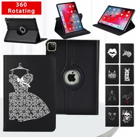 simple print pattern protective shell for apple ipad pro 9 7pro 10 5 pro 11 20182020 360 degrees rotating tablet case