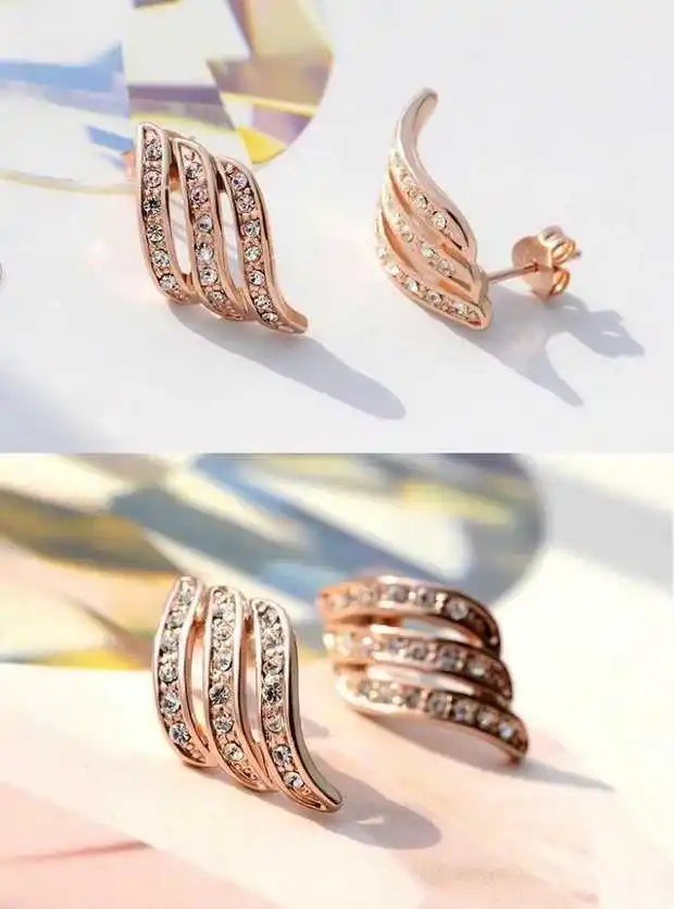 

Temperament pendientes perno boda Metal cristal female prisionero Personality Simple regalos Mujer