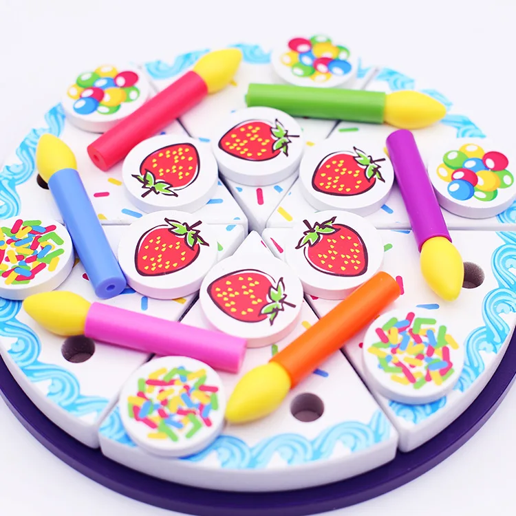 26 шт красочные деревянные игрушки набор тортов вечерние еда обучающая симуляция