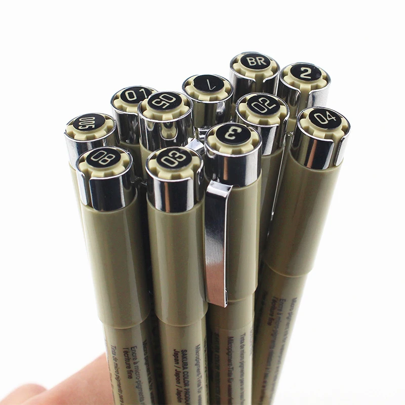 Набор маркеров Pigma Micron ручка мягкая кисть для рисования водостойкая живопись 005 01