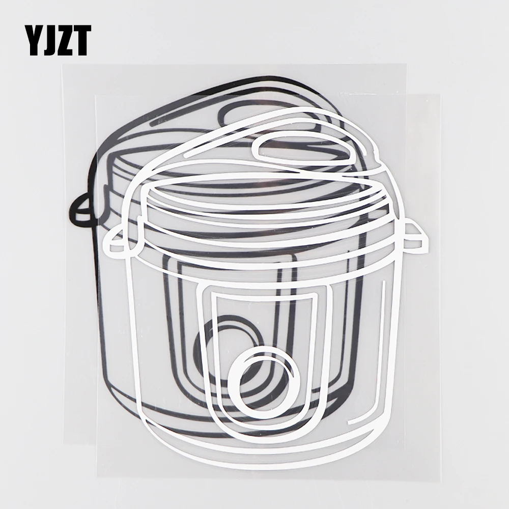 

YJZT 13,6 × 15 см наклейки на автомобиль Веселая электрическая плита украшение на корпус креативные виниловые наклейки черный/серебристый 20D-0042