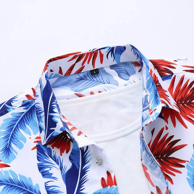 Гавайская рубашка мужская с принтом Повседневная блуза коротким рукавом
