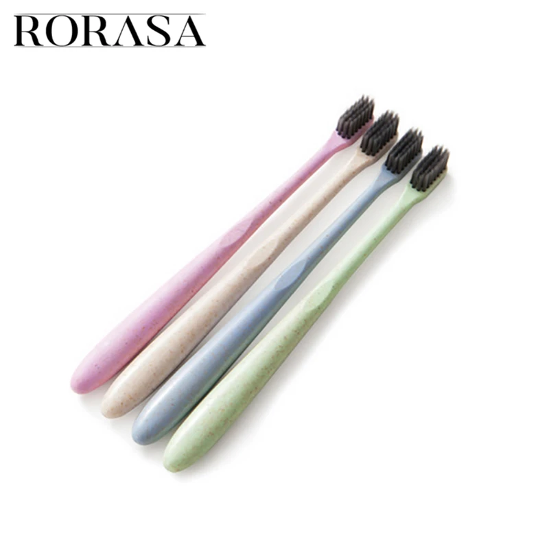 Зубная щетка 4 шт./партия бамбуковая угольная зубная дорожная портативная ручная