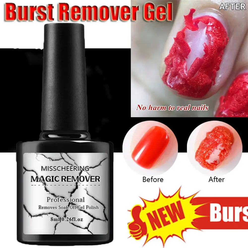 

1 Bottle Burst Nail Gel New Magic Remove Gel Nail Polish Soak off Acrylic Clean Degreaser No Harm For Nail 8ml Nail Gel Remover