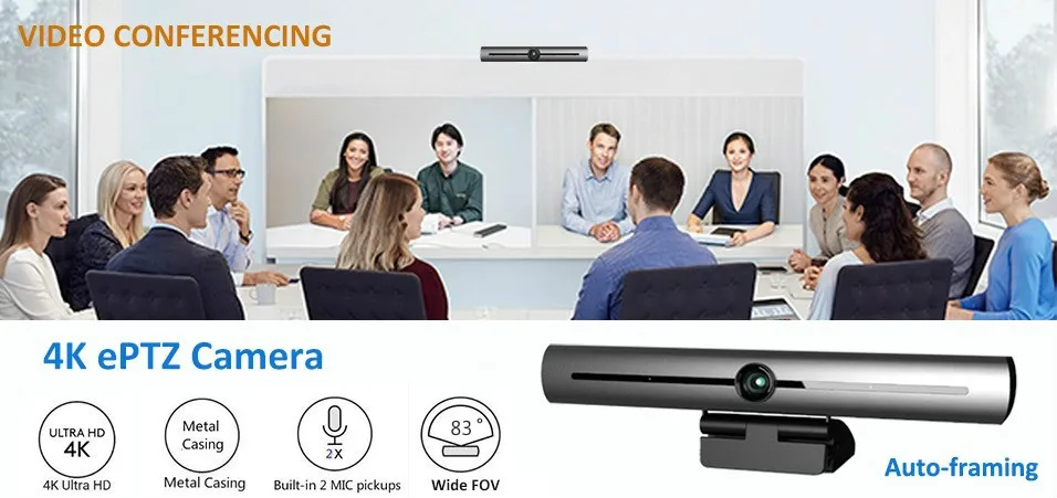 

Auto framing FHD 4K Webcam USB3.0 PC Web Camera Built-in Microphone for Skype Live Class Conference Video Camera Desktop