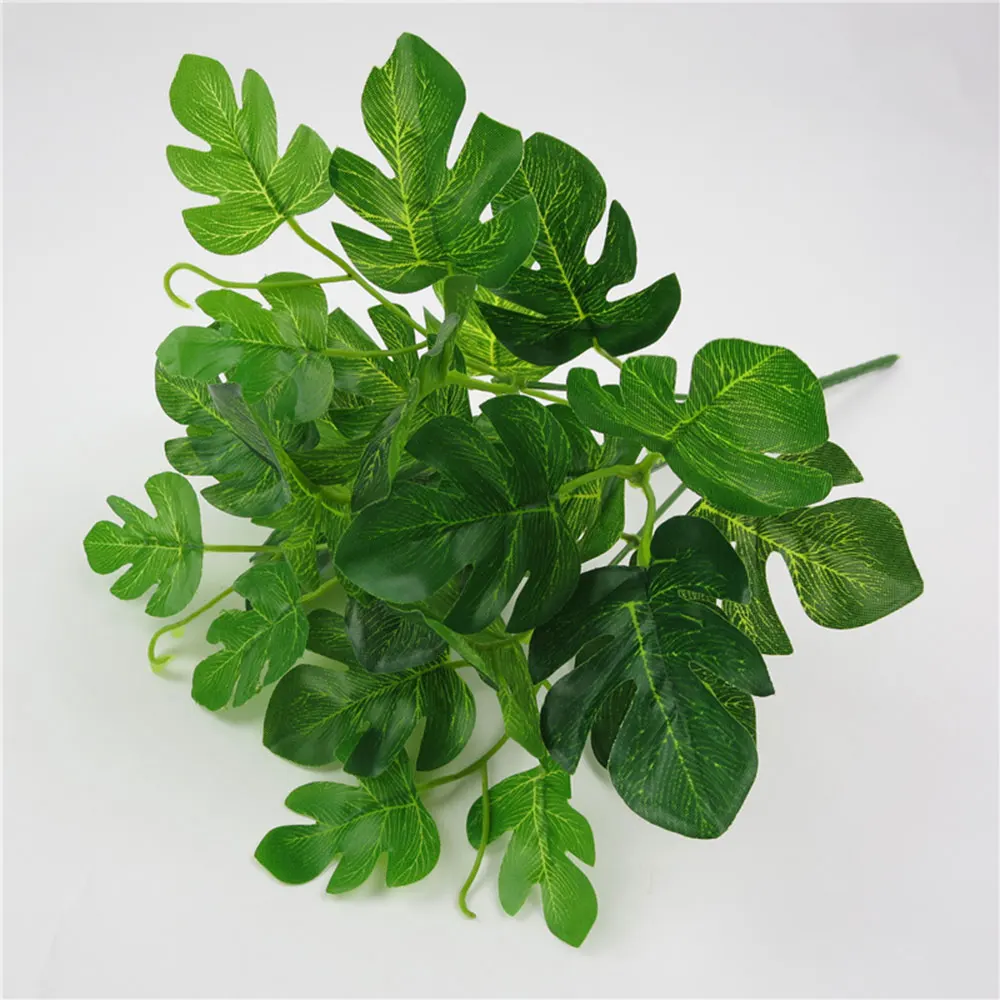 Monstera лист листва Декор для дома отель ветка Пальма крупная имитация растения