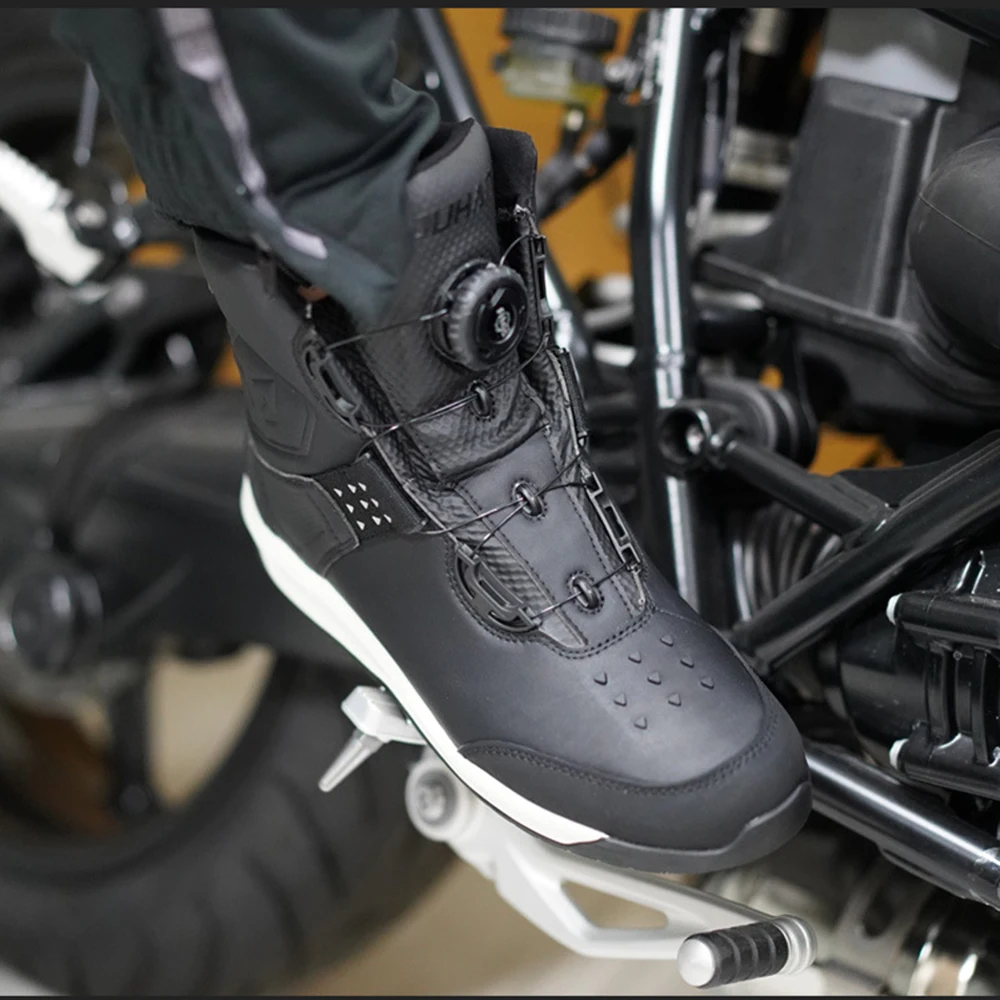 

DUHAN Motorcycle Boots Motocross Leather Boots Men Waterproof Motorcycle Shoes Motorbike Riding Boots