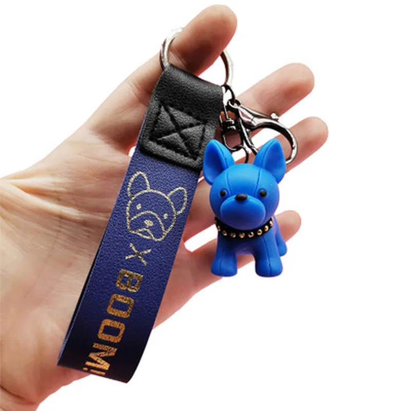 French Bulldog Keychain Resin Animal Dog Keyring Holder Bag Charm Trinket Car Key Ring Chain Couple Pendant Jewelry | Украшения и
