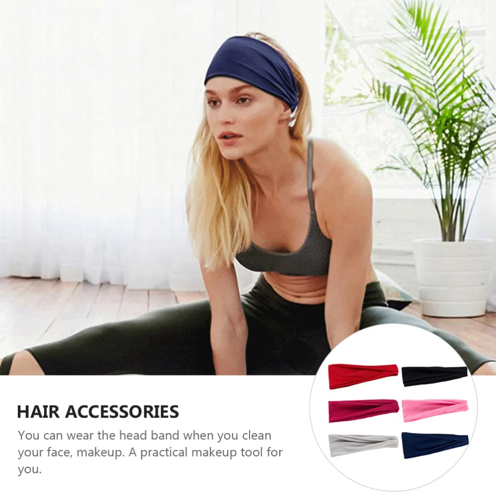 

6pcs Stretch Sports Hair Bands Yoga Sweat-wicking Headwrap Hair Accessories