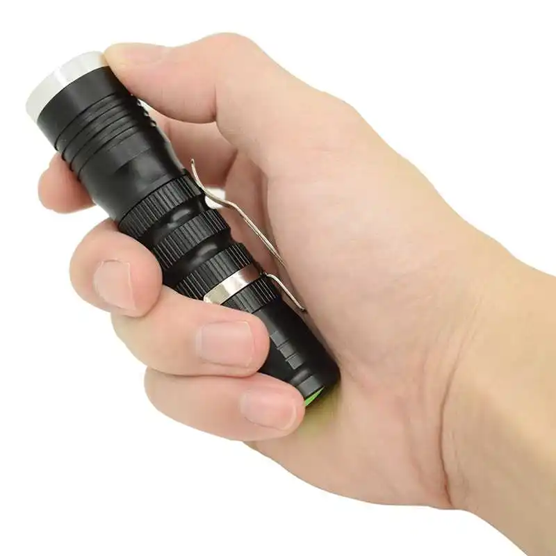 Zoomable Small LED Flashlight Mini Adjustable Focus Torch Waterproof Pen Flash Light Camping Lamp By 14500 Rechargeable Battery | Лампы и