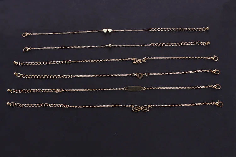 5 шт./компл. сплав Новинка Bijoux(украшения своими руками) Модные Винтаж ножной браслет Бесконечность 8 Браслеты для женские ботильоны браслет подарочный набор ювелирных изделий