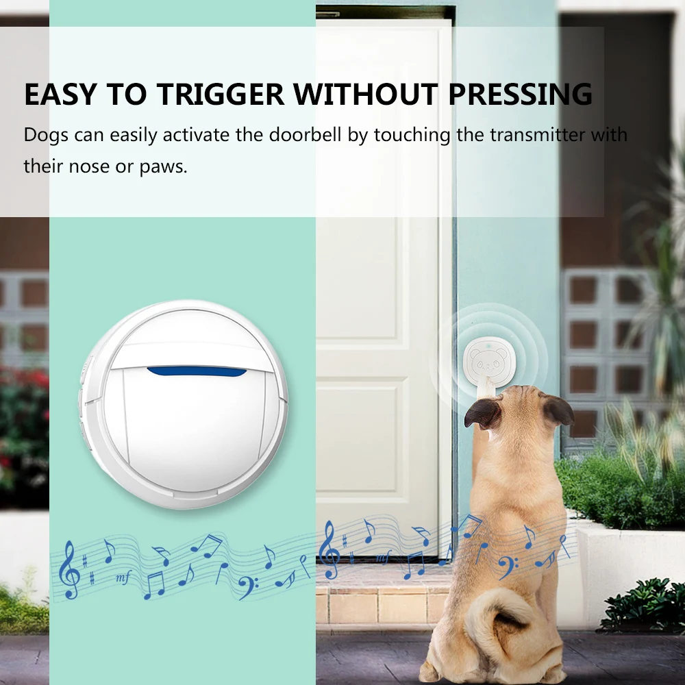 Беспроводной дверной звонок для собаки тренировочный 1 приемник и 2