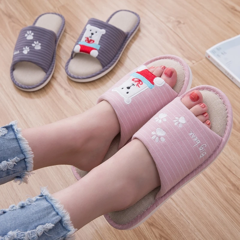 2019 женские домашние тапочки унисекс тапочки-шлепанцы с рисунком медведя сезон