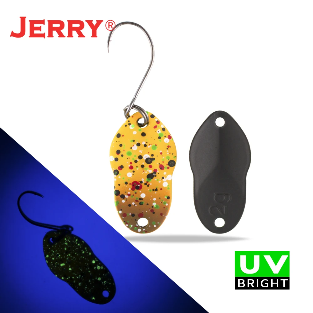 yellow brown Jerry 2 г 3 г микро рыболовные приманки сверхлегкие латунные металлические жесткие приманки один крючок пресноводная зона форель Щука окунь ложка безделушка pesca - Цвет: yellow brown