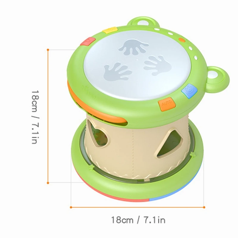 

Baby Beat On Toy Electric Drum Instrument Toy for Baby Sorting Stacking Toy with Light & Music Early Educational Toy K3NE