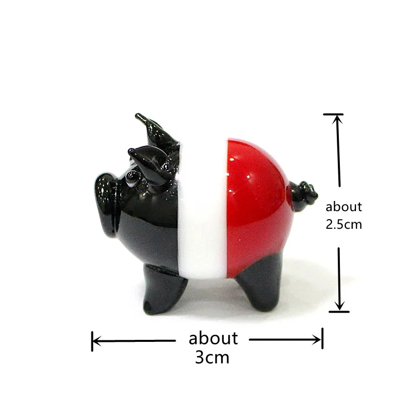 Стеклянная миниатюрная фигурка поросенка в японском стиле Разноцветные