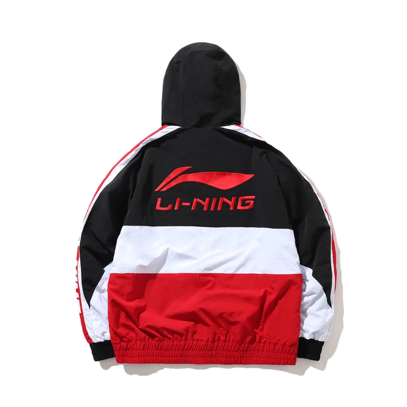 Мужская ветровка с капюшоном Li-Ning нейлоновая свободная спортивная куртка