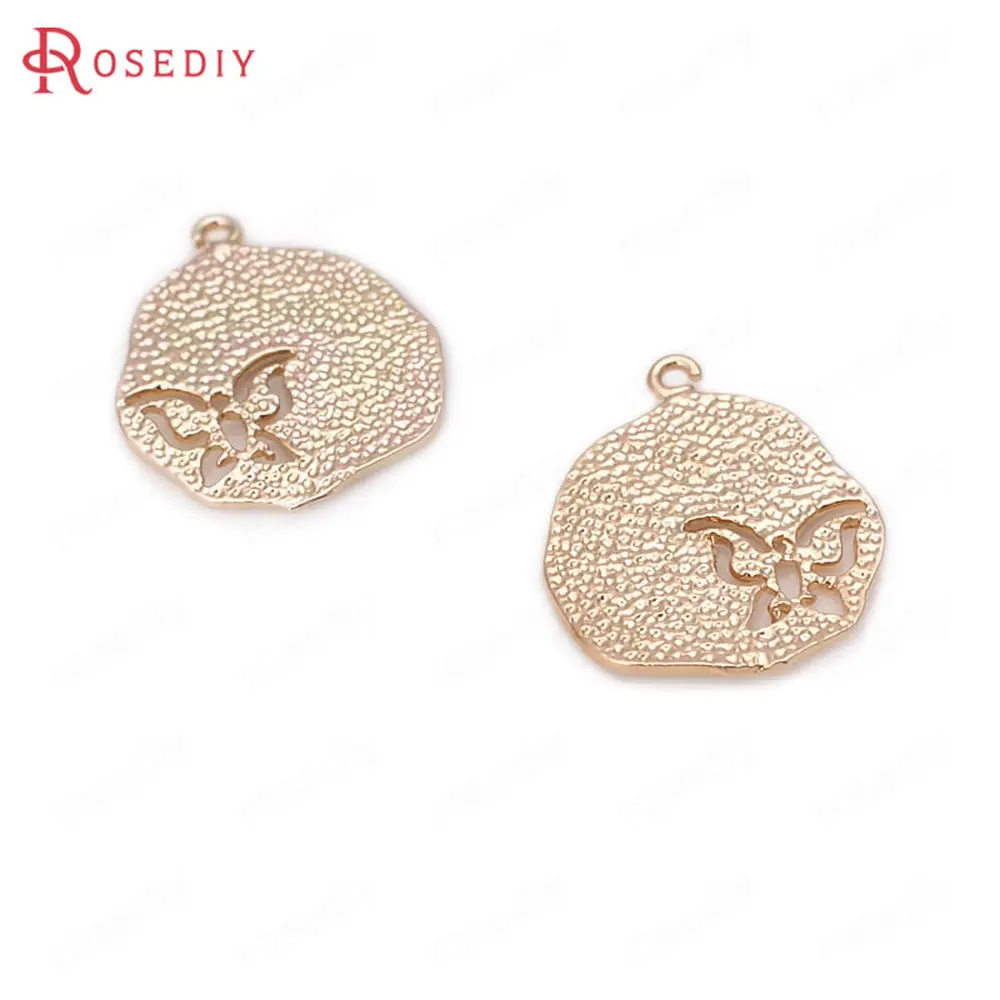 (D424)6 штук 13.5x17 мм позолоченные латунные подвески в виде бабочки 24 к цвета