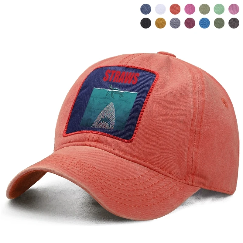 Забавная соломинка Jaws забавная пластмассовая Повседневная хлопковая кепка с