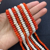 natural stone red coral beads abacus drum beads artificial coral charm fashion ladies diy jewelry design handmade accessories