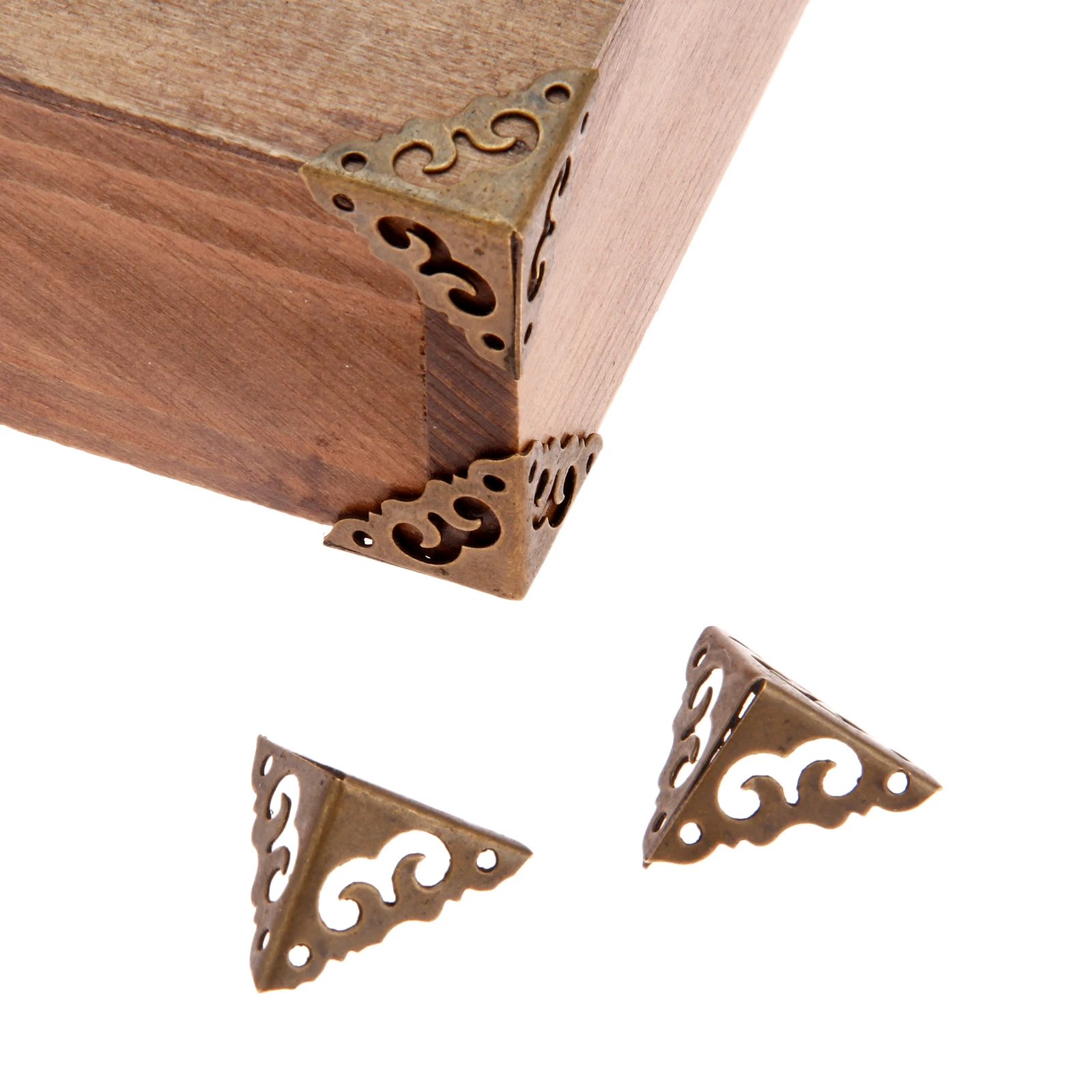 DRELD 4 шт. Античная Медная шкатулка для драгоценностей декоративные угловые