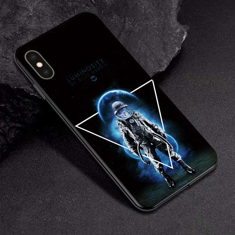 TPUBLK557 Черный чехол из ТПУ для Apple iPhone X XR XSMax 11 чехол Модный мультяшный астронавт для Apple iPhone 6 6S 7 8 Plus чехол для телефона бампер - Цвет: TPUBLK557
