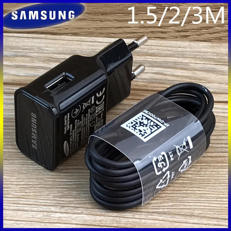 

Samsung S10 S20 Fast Charger 15W Original EU Wall Quick Charge Adapter 1.5/2/3M USB Type C Data Cable For Galaxy A52 A12 Note 8