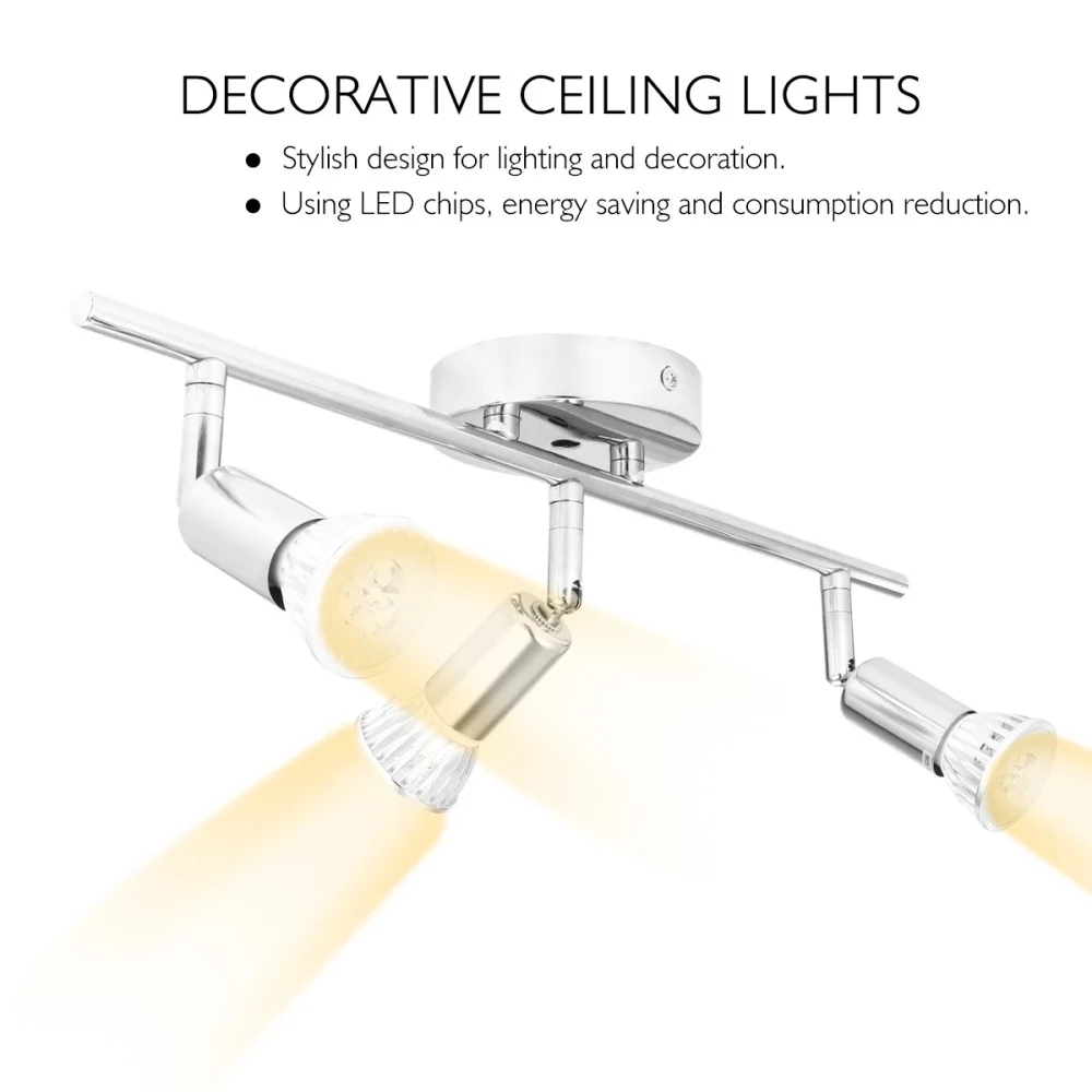 

1pc LED Spotlights Decorative Ceiling Lamps Modern Style Ceiling Light Silver