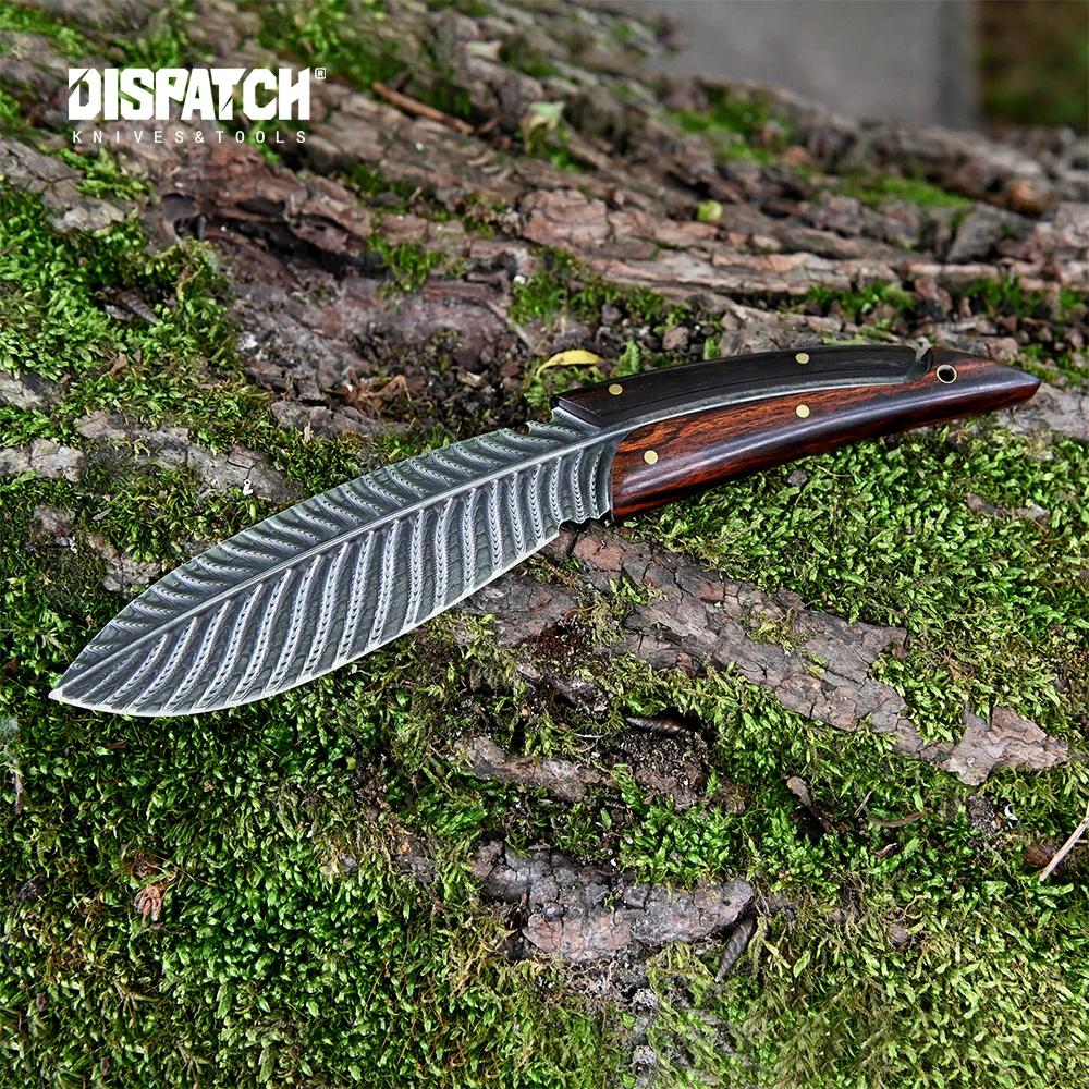 Прямой тактический нож из дамасской стали с фиксированным лезвием|Ножи| |