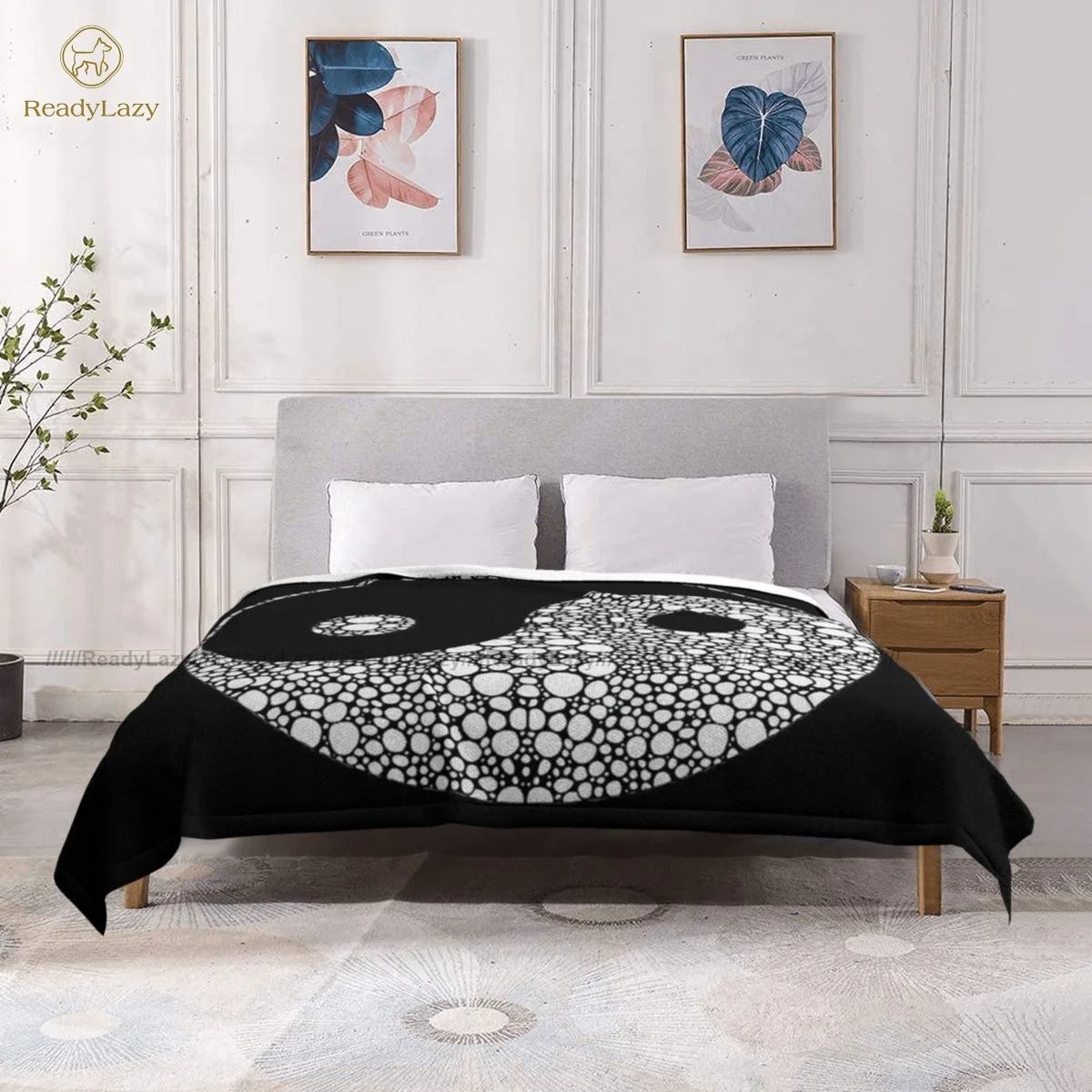 

Yin Yang Blanket Furry Sherpa Fleece Blanket Camping Super Soft Fashion Bedspread