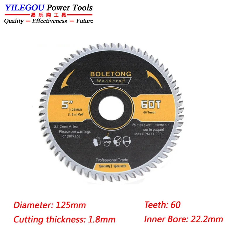 

Циркулярное полотно NoEnName_Null для угловой шлифовальной машины, 107/125/150 мм, 60T