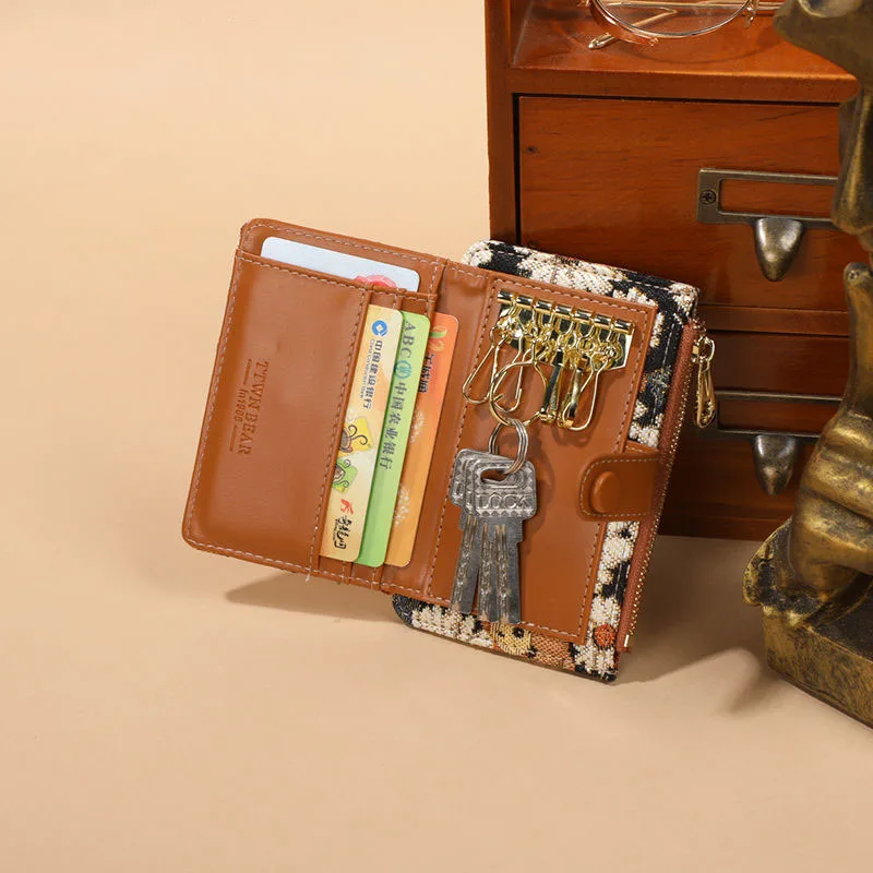 

Creative two-in-one 2021 women's large-capacity multi-function zipper key bag card bag coin purse