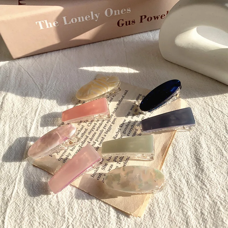 

Женский зажим для волос higood для подростков, зажим для волос из ацетата, Детская надпись, темпераментный обтягивающий зажим с боковым зажимо...