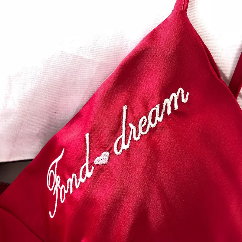 Корейский Элегантный пикантный кружевной Шелковый костюм из 5 предметов