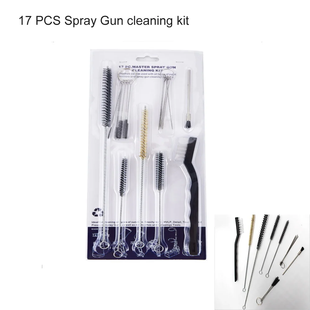 17 шт. набор для очистки распылителя всех типов sparay пистолетов всасывающий