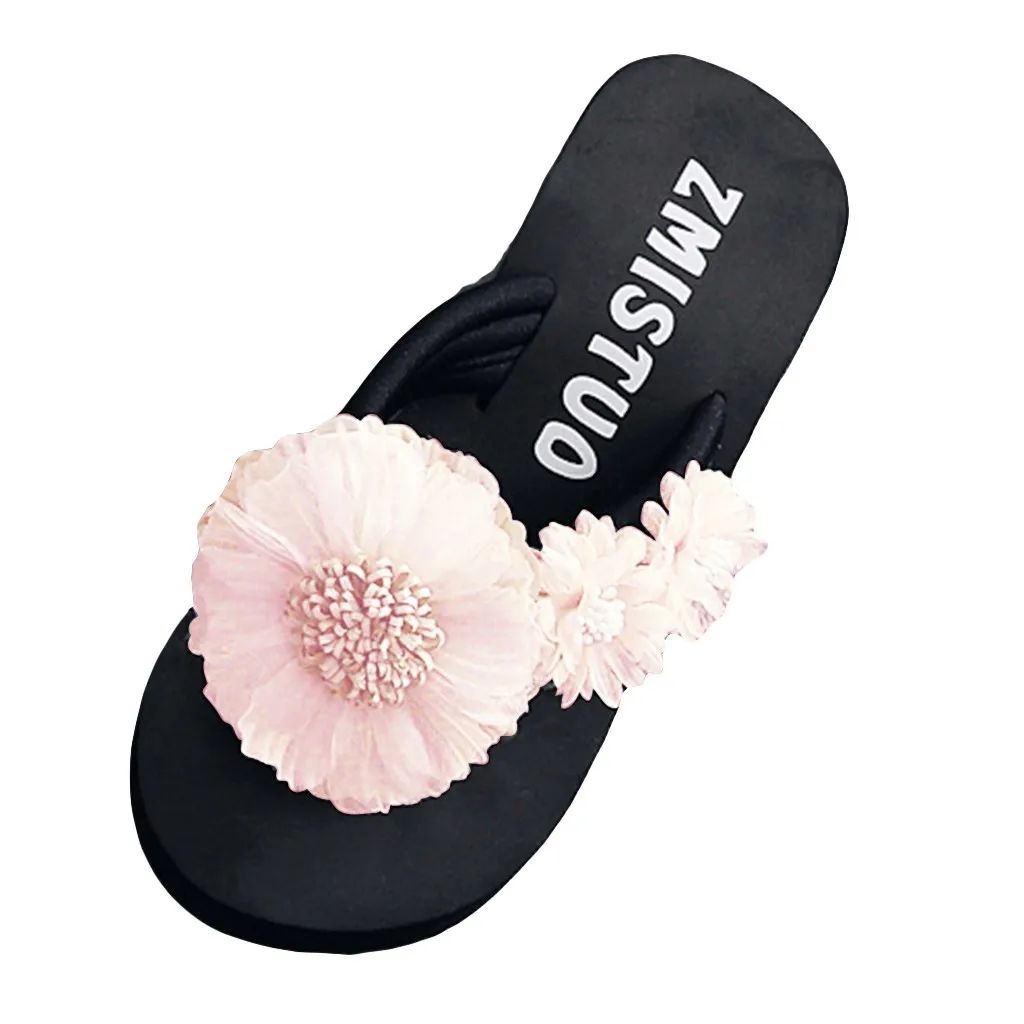 SAGACE Fashion Flip- flop Women Summer Clip Toe Slip-on Open Outdoor Platform Flower Wedges Color Beach Slipper Shoes X0107 | Обувь