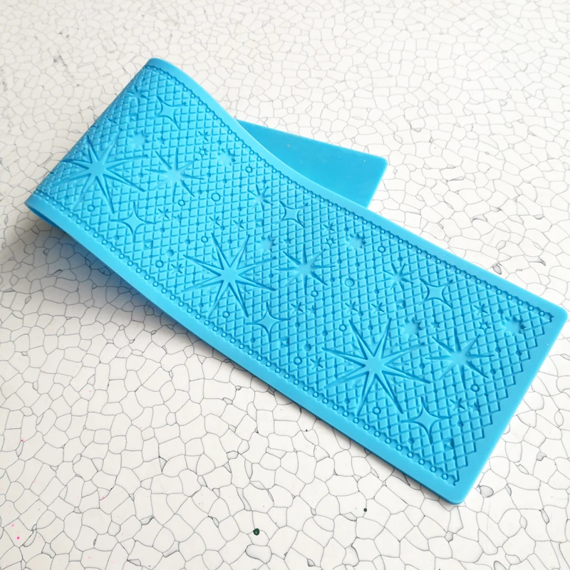 Новая ночная Звезда Стиль Кружева силиконовая форма сухая скорость тиснение
