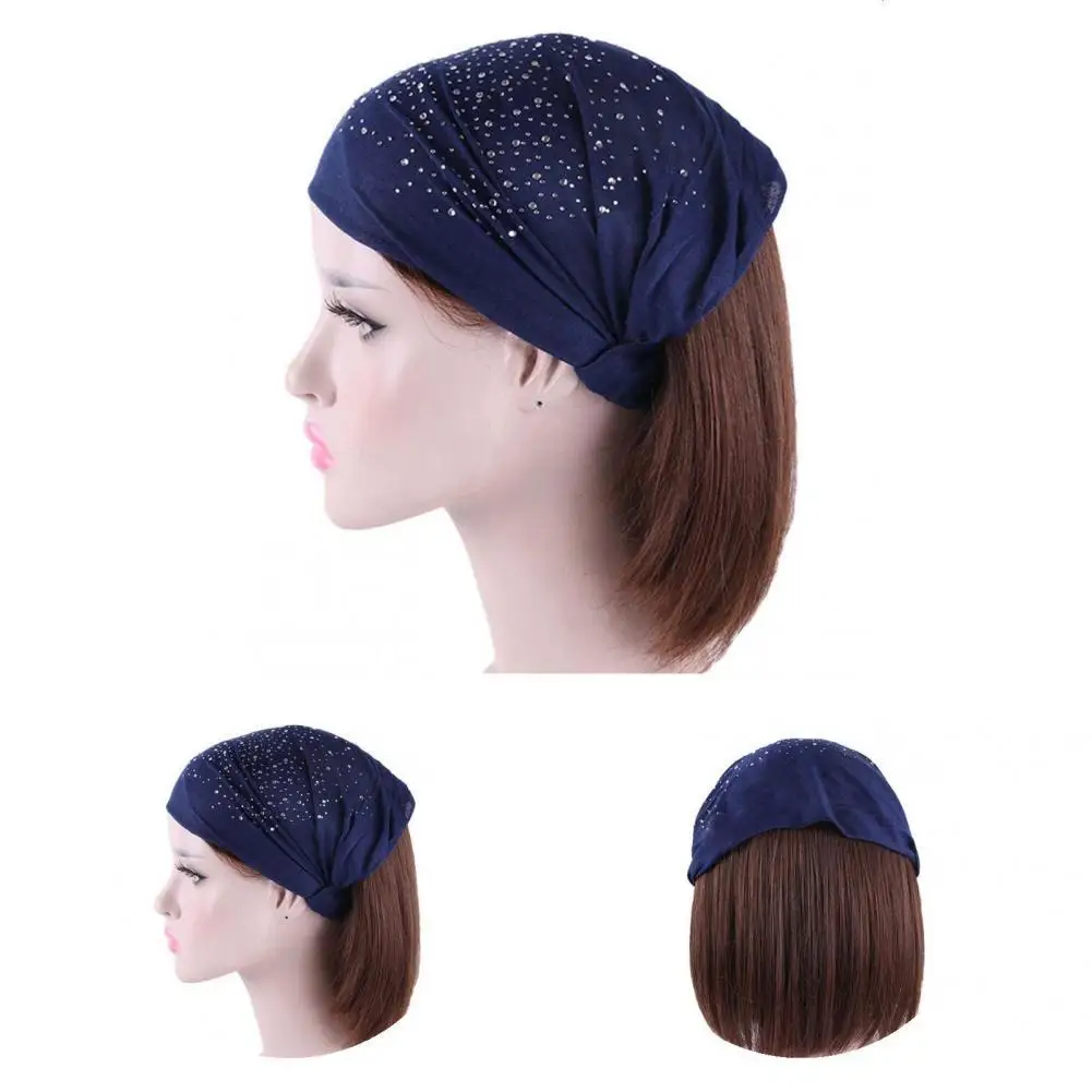 

Portable Attractive Wide Fabric Rhinestones Headband Skin-touch Sport Headband Breathable for Washing Face