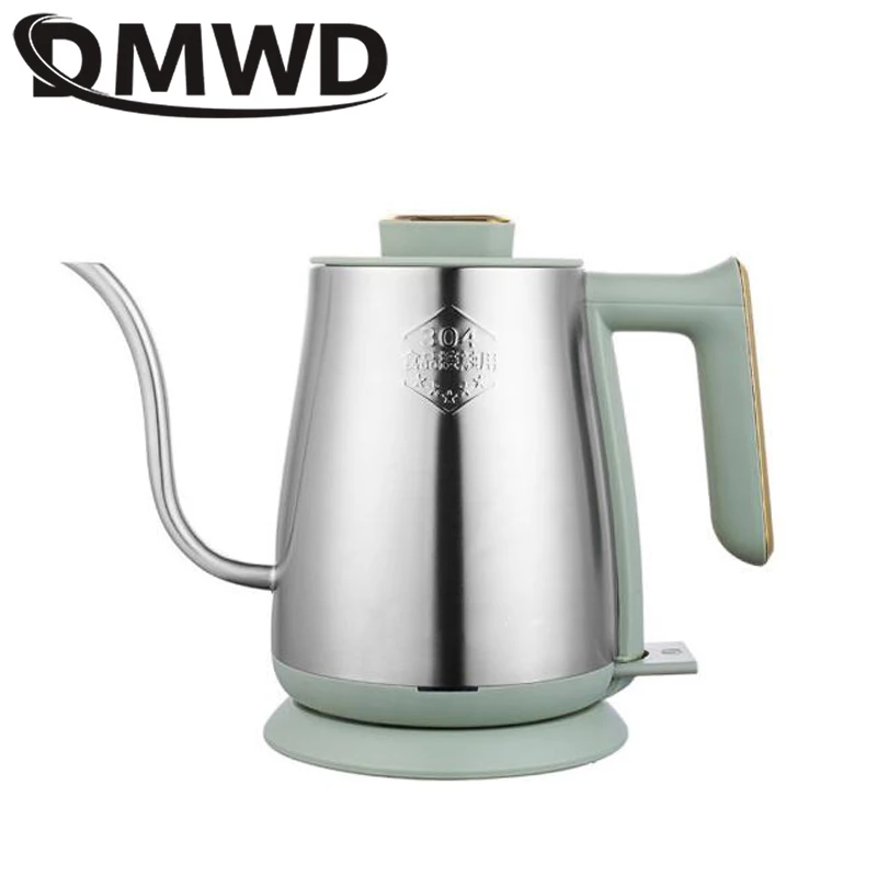 DMWD Hand Drip Electric Kettle Stainless Steel Long Narrow Spout Coffee Pot Hot Water Heating Boiler Bottle Teapot Warmer
