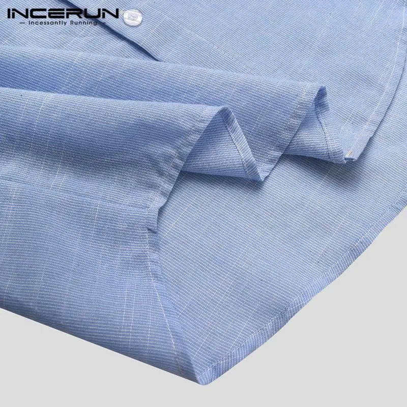 

INCERUN 2021 Men Casual Shirt Cotton Stand Collar Button Long Sleeve Streetwear Brand Shirts Breathable Spring Camisa Masculina