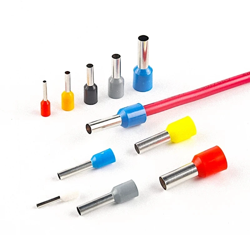1000PCS E2508 E2510 E2512 E2518 Wire Connector Insulated Ferrules Terminal Block Electrical Crimp Terminator For 2.5mm2 14 AWG |