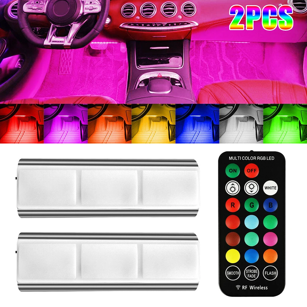 

Background Light Bedroom Black RGB LED Car Interior Decoration Atmosphere Lamp Ambient Floor Light Accessories