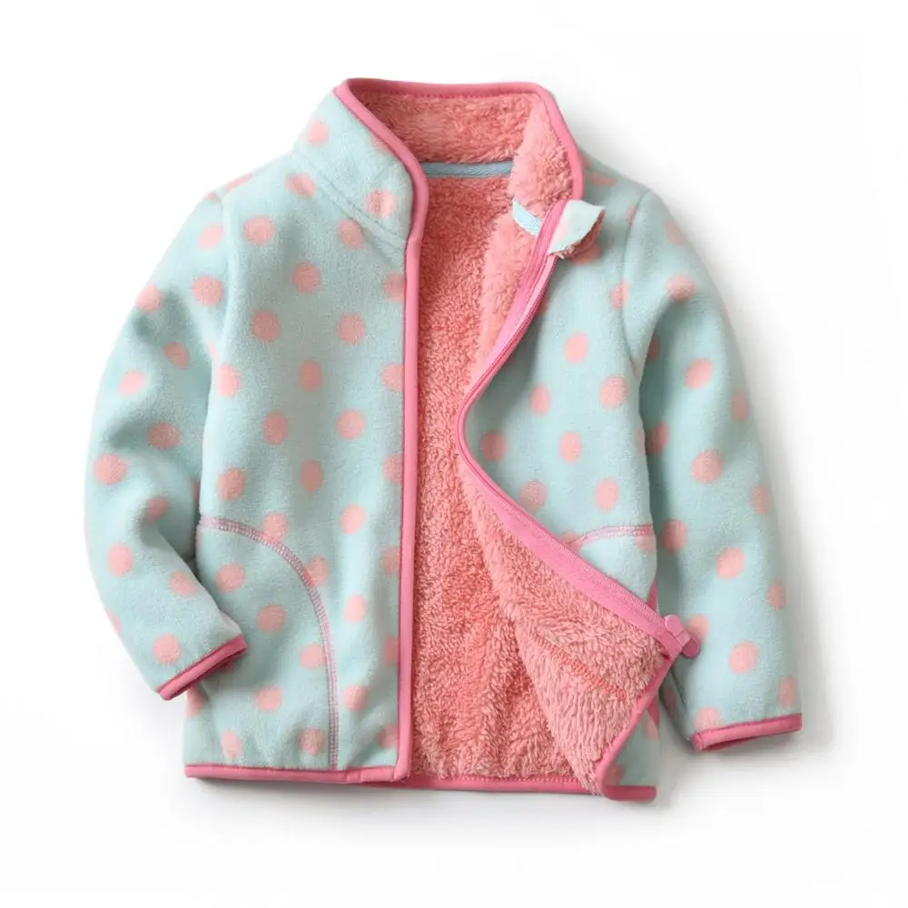 as shown New spring autumn children kids polar fleece hoodies sweatshirts baby boys girls jackets sweatshirts soft thick warm high - Цвет: as shown